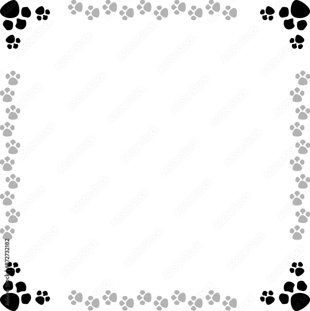 Obraz premium Cat Footprints Frame Border