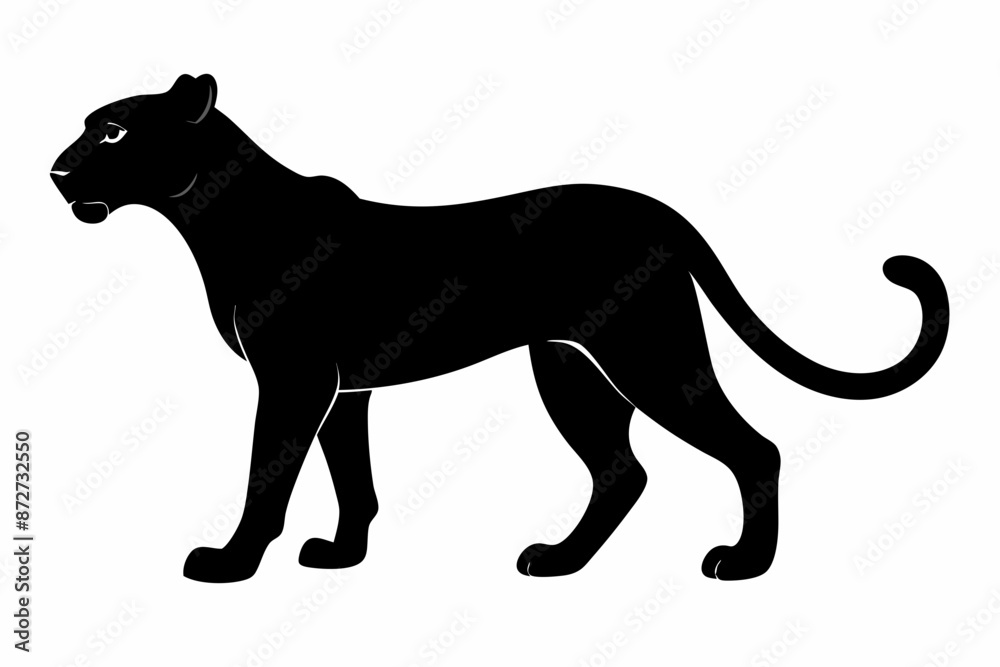 Obraz premium silhouette of a lion , cheetah vector illustration, cheetah silhouette, animal silhouette isolated vector Illustration, png, Funny cute cheetah, Jumping cartoon Pats