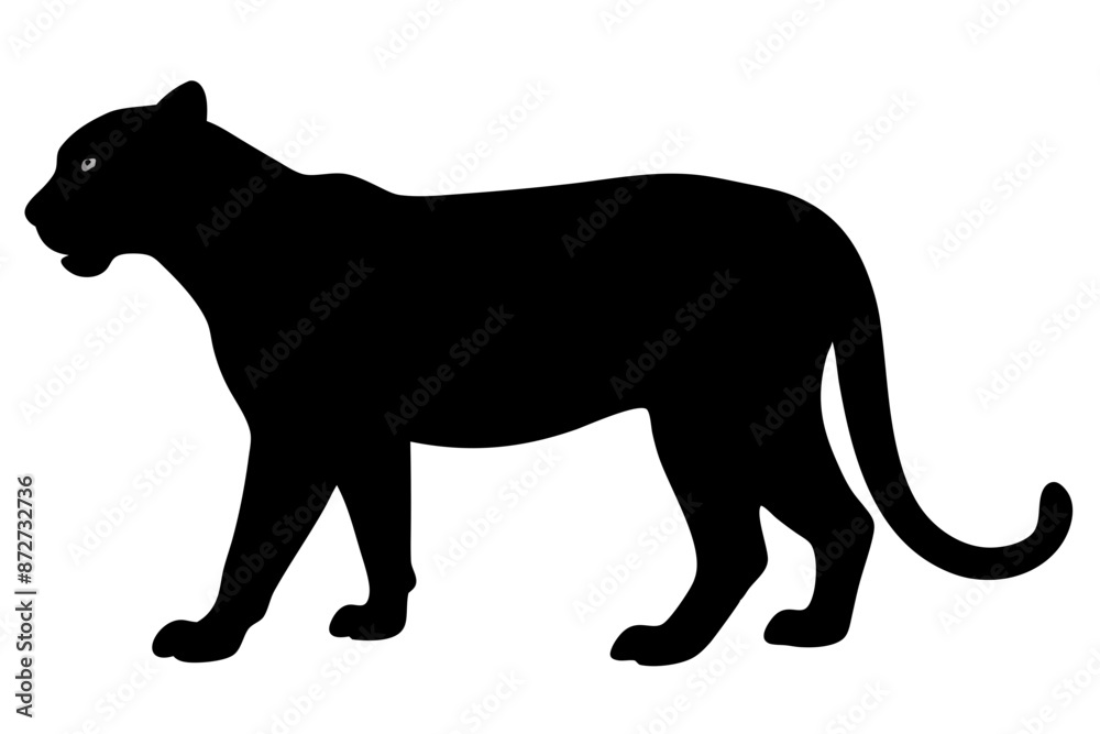 Obraz premium silhouette of a lion , cheetah vector illustration, cheetah silhouette, animal silhouette isolated vector Illustration, png, Funny cute cheetah, Jumping cartoon Pats