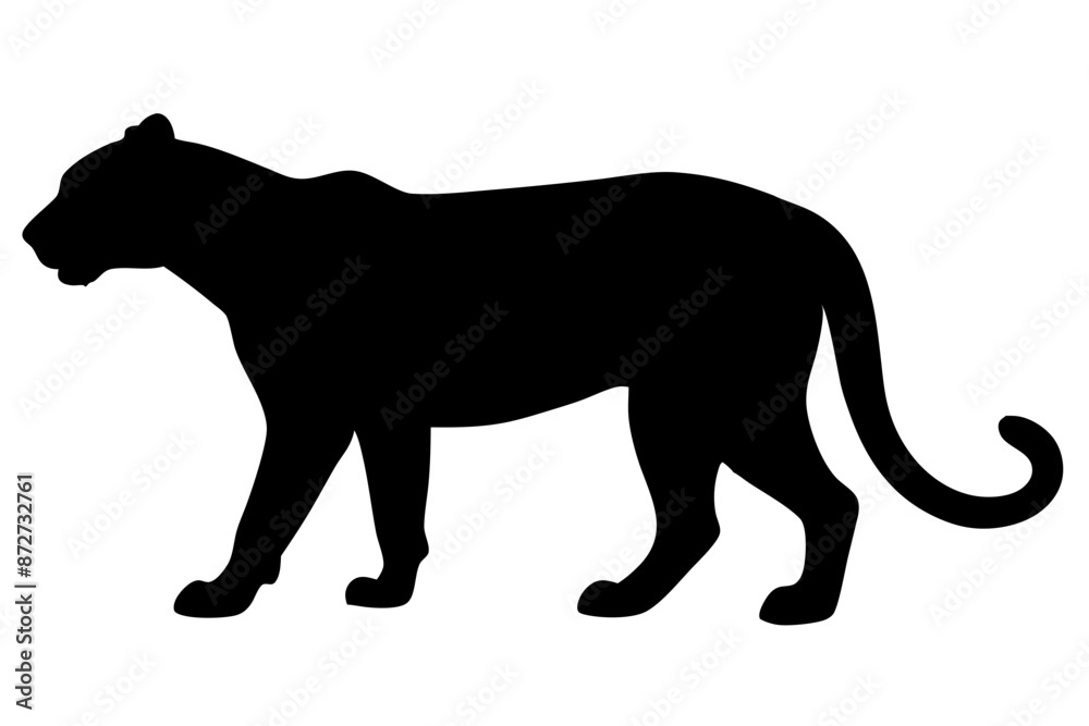 Obraz premium silhouette of a lion , cheetah vector illustration, cheetah silhouette, animal silhouette isolated vector Illustration, png, Funny cute cheetah, Jumping cartoon Pats