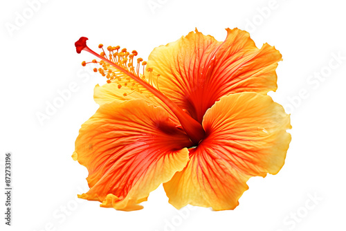 Red hibiscus flower isolated on transparant background