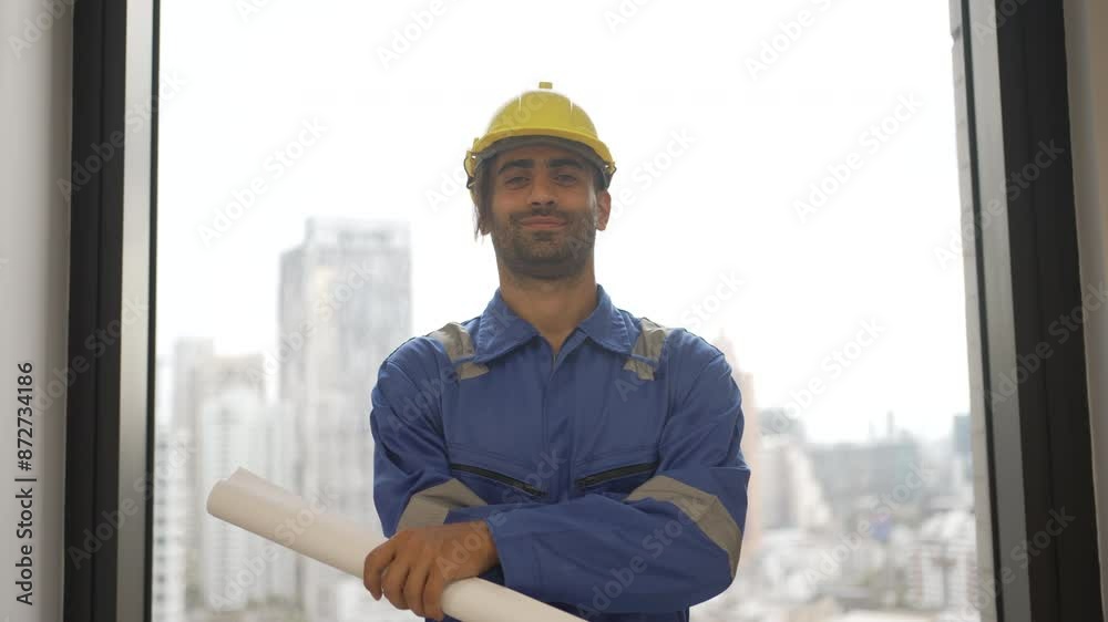 Engineer is working at tower. Engineer is working at tower.