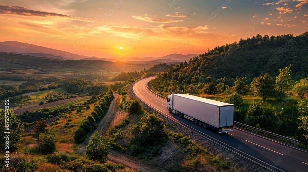 Aerial survey of a convoy of trucks using a drone Aerial survey of a convoy of trucks using a drone