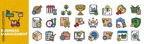 BUSINESS MANAGEMENT Icon Set For Design Elements, , company, marketing, office, professional, woman