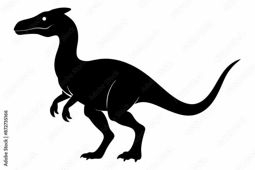 Fototapeta premium dinosaur illustration , dinosaur vector illustration, dinosaur silhouette, animal silhouette isolated vector Illustration, png, Funny cute dinosaur, Jumping cartoon Pats