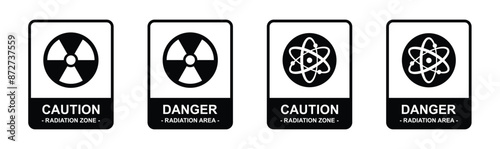 Nuclear icon. Radiation warning icon, vector illustration
