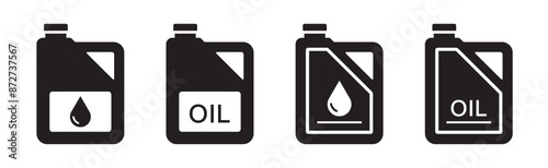 Oil jerrycan icon. Oil canister icon, vector illustration