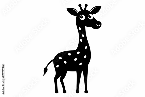 Giraffe illustration , giraffe vector illustration, giraffe silhouette, animal silhouette isolated vector Illustration, png, Funny cute giraffe, Jumping cartoon Pats © SvgDesignHub