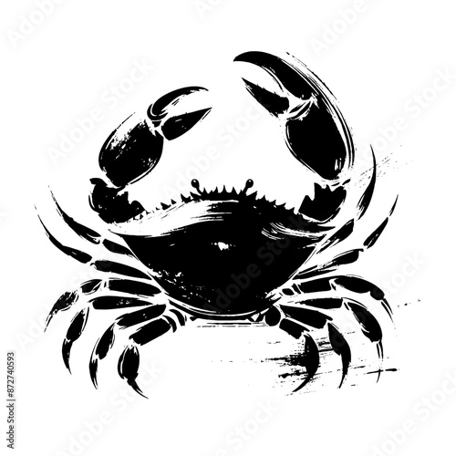 crab  in illustration in brush stroke painting
