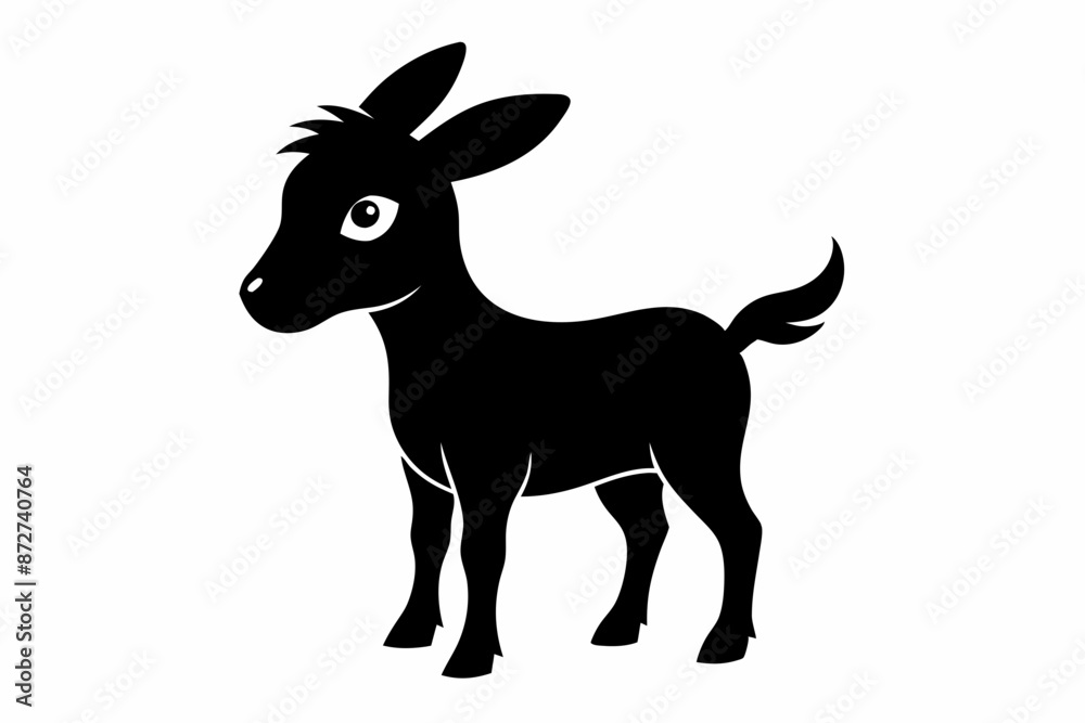 Obraz premium silhouette of a goat , goat vector illustration, goat silhouette, animal silhouette isolated vector Illustration, png, Funny cute goat, Jumping cartoon Pats