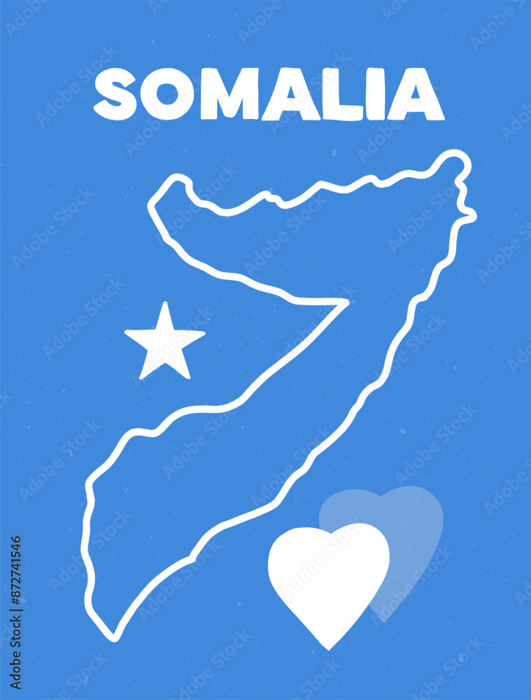Obraz premium Somalia map vector with Flag. Illustration design