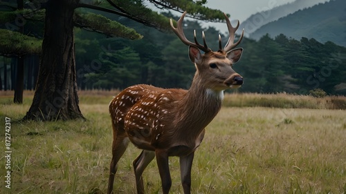 Plakat deer in the woods