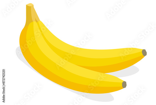 two yellow bananas vector illustration