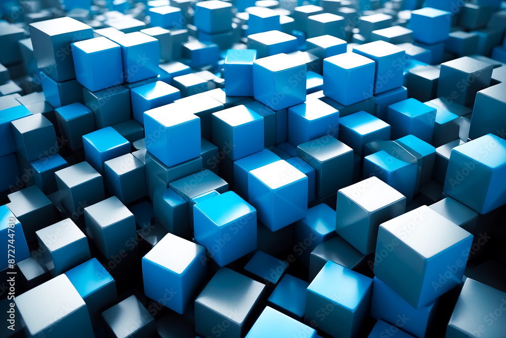 Abstract Blue Cubes Background Abstract Blue Cubes Background