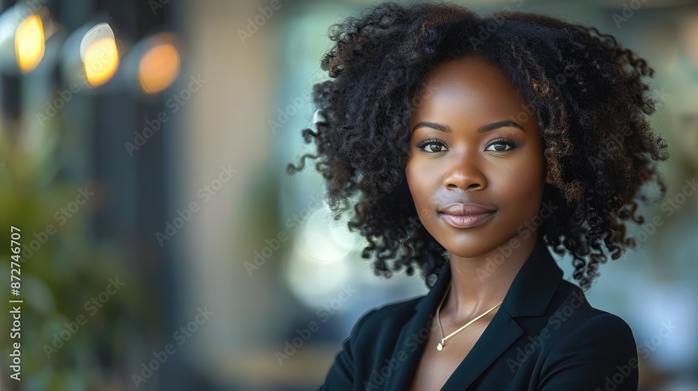 Beautiful black businesswoman portrait from the office Beautiful black businesswoman portrait from the office