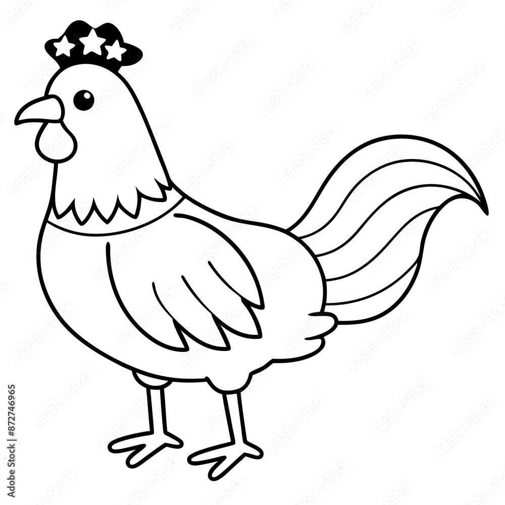 Patriotic chicken vector Patriotic chicken vector