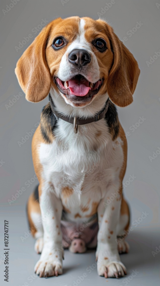 The dog stuck out its tongue towards the camera The dog stuck out its tongue towards the camera