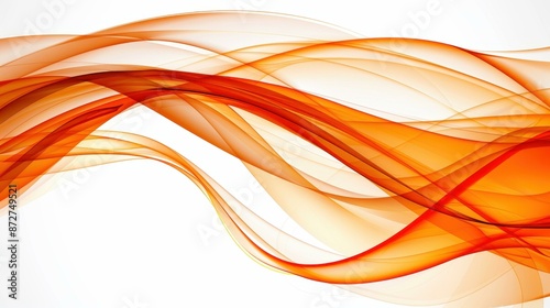 Vibrant orange abstract background with flowing waves, ideal for design projects or presentations