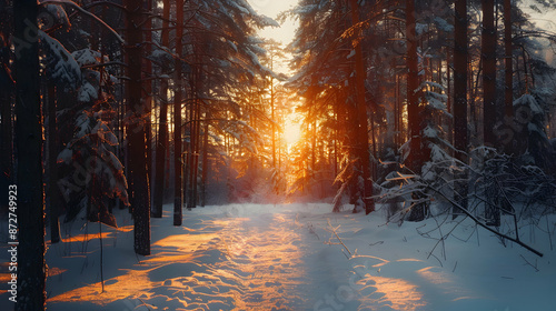sunrise in the forest winter © Sajawal