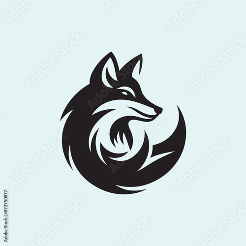 Fox logo vector silhouette illustration.