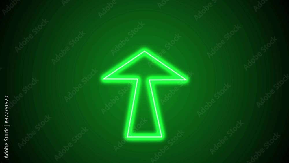 bouncing simple arrow neon line icon effect