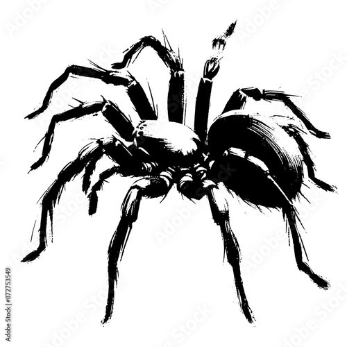 Spider, tarantula  in illustration in brush stroke painting