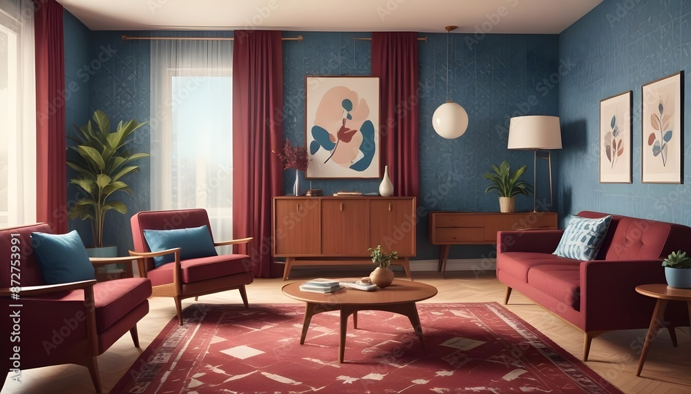 Illustration of the living room interior Illustration of the living room interior
