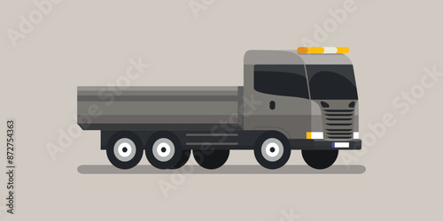 Truck Tipper Dump Flat Vector