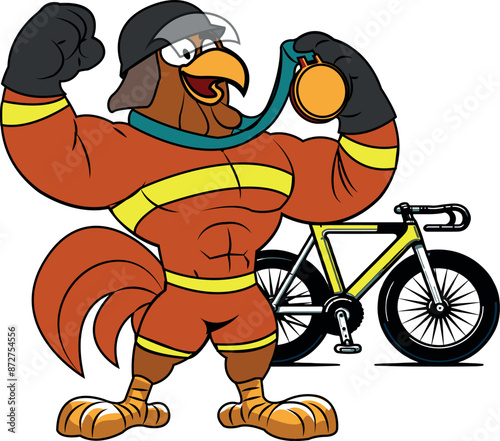 A fireman winning a cycling championship