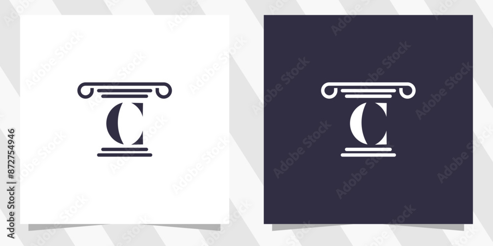 Letter c with law logo design vector Letter c with law logo design vector