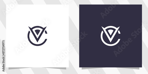 Letter cv vc logo design vector
