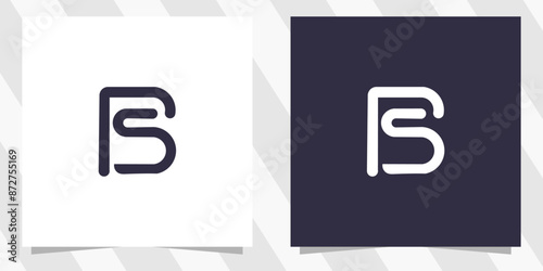 Letter ps sp logo design vector