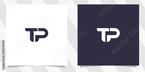 Letter tp pt logo design vector photo