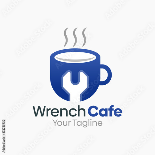 Wrench Cafe Logo Vector Template Design. Good for Business, Start up, Agency, and Organization
