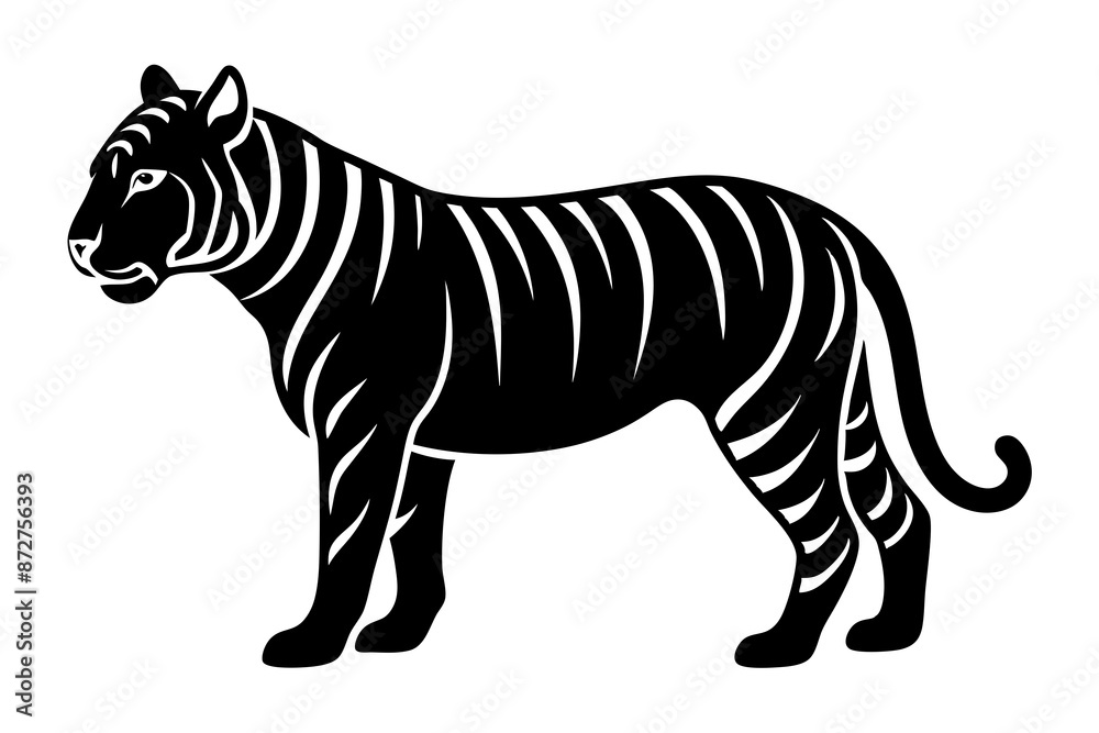 Obraz premium black panther vector , tiger vector illustration, goat silhouette, animal silhouette isolated vector Illustration, png, Funny cute lion, Jumping cartoon Pats