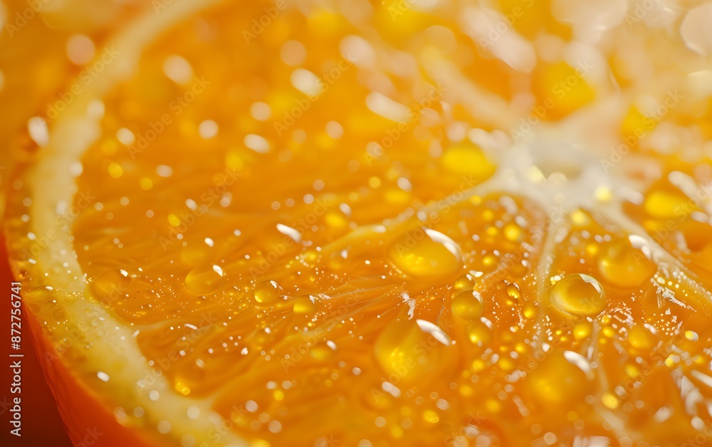 Closed-up Shoot of Fresh Juicy Orange Slice Wallpaper Closed-up Shoot of Fresh Juicy Orange Slice Wallpaper