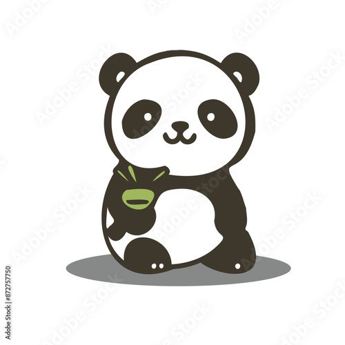 A cartoon panda cute vector