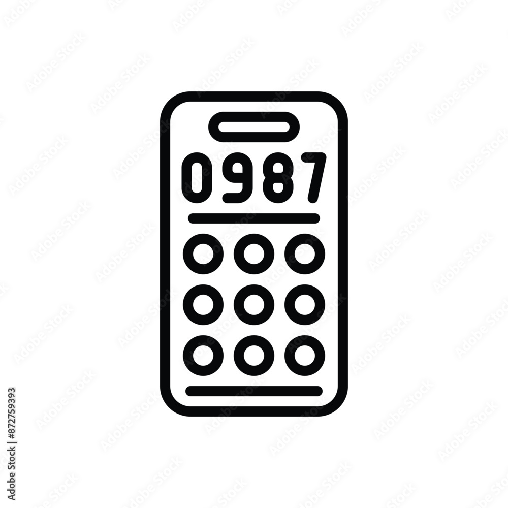 Black line icon for number Black line icon for number