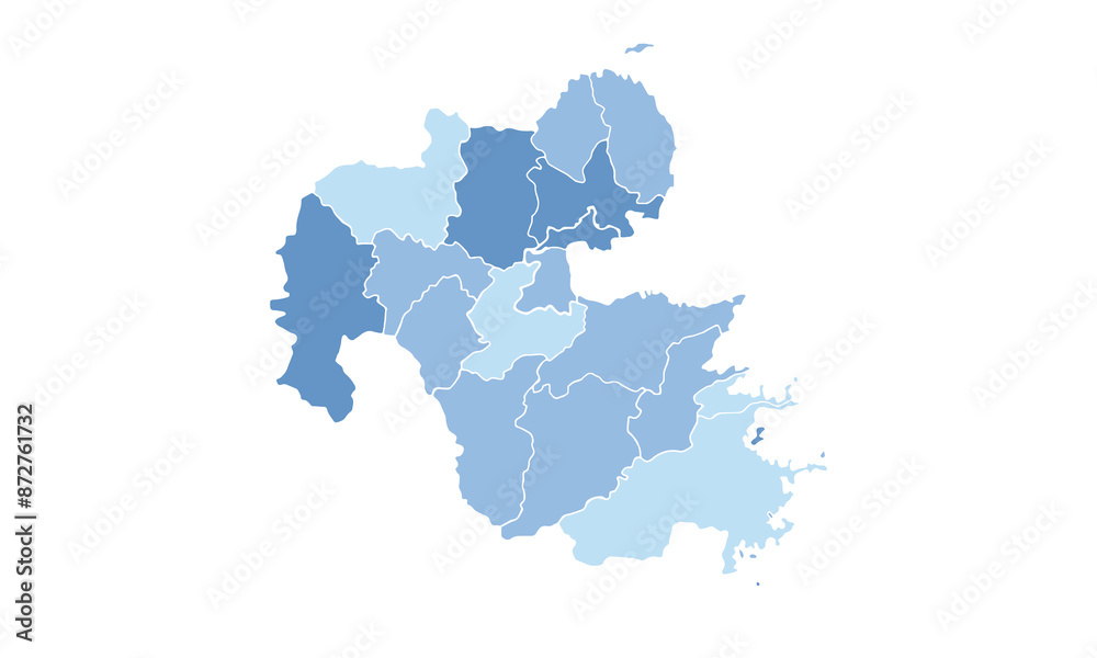 Map of Oita isolated blue tone color style. for website layouts, background, education, precise, customizable, Travel worldwide, map silhouette backdrop, earth geography, political, reports. Map of Oita isolated blue tone color style. for website layouts, background, education, precise, customizable, Travel worldwide, map silhouette backdrop, earth geography, political, reports.