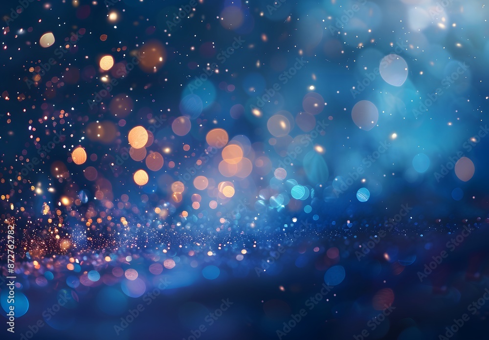 Sparkling Blue Night Sky with Bokeh Lights Sparkling Blue Night Sky with Bokeh Lights