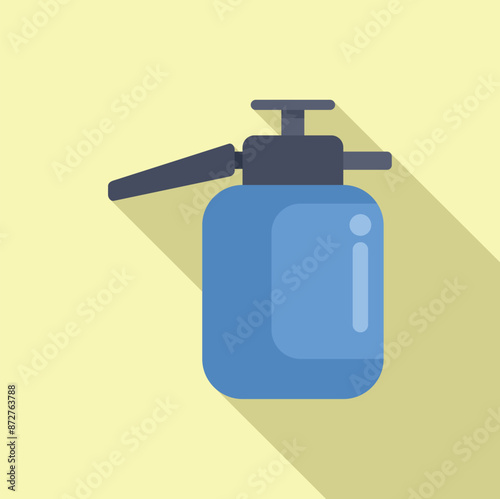 Blue spray bottle for cleaning and disinfecting, household chores concept