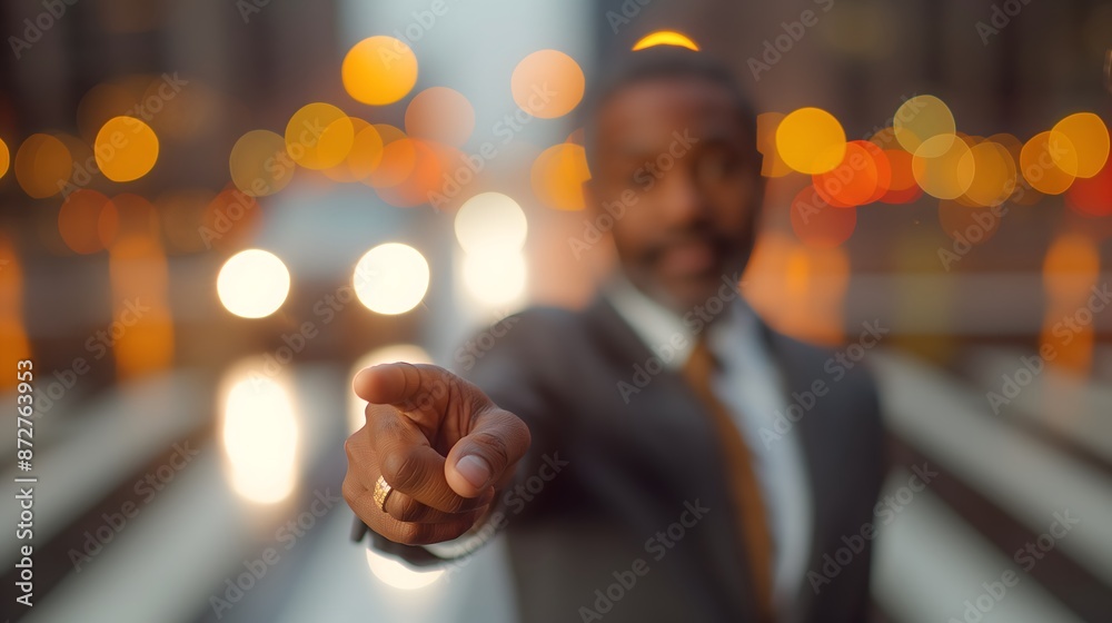 A professional and successful businessman, pointing confidently at the camera with a close-up of her Caucasian hand, symbolizing business success and empowerment. A professional and successful businessman, pointing confidently at the camera with a close-up of her Caucasian hand, symbolizing business success and empowerment.