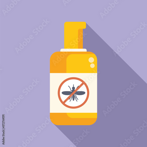 Yellow spray bottle with a mosquito symbol crossed out in a red circle, providing effective protection against mosquito bites