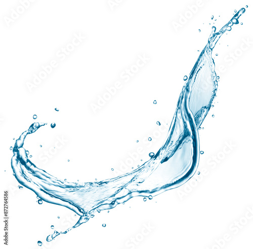 Twisted water splash isolated