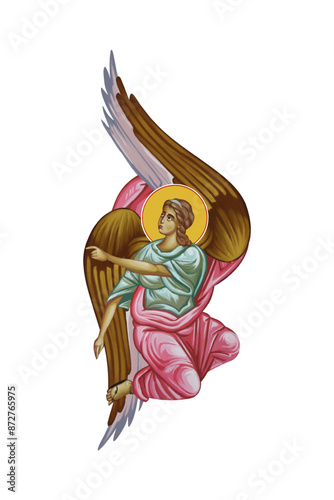 Angel illustration in Byzantine style isolated