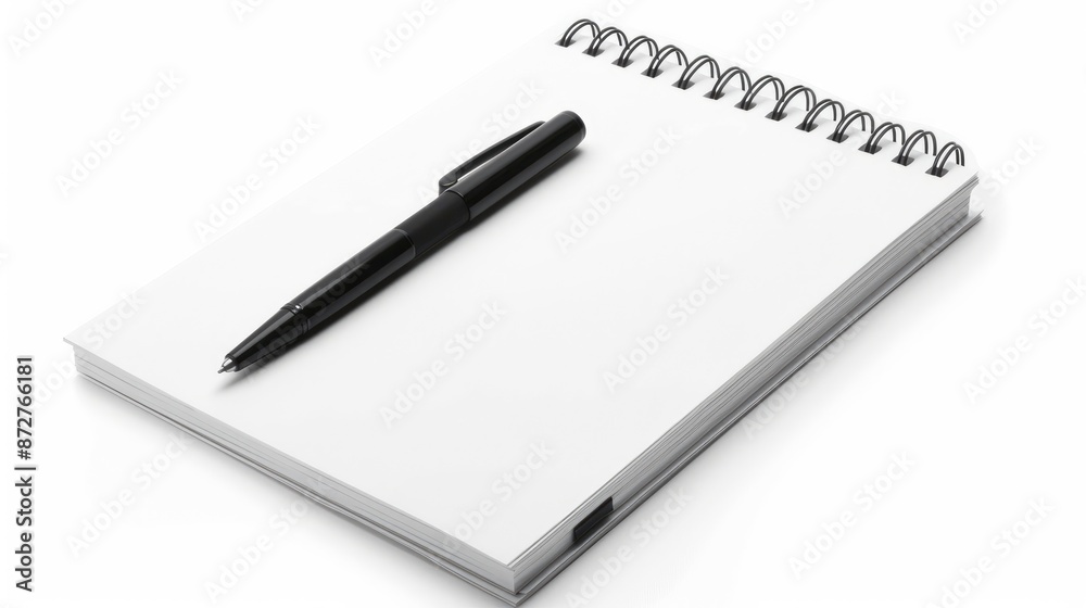 Isolated white notebook on white background with clipping path Isolated white notebook on white background with clipping path