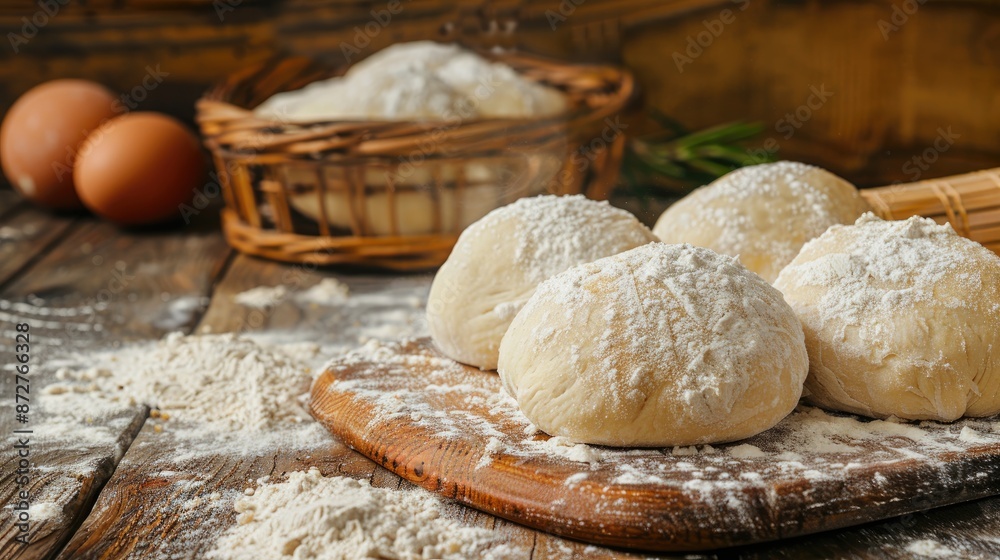 Traditional homemade dough made from natural and organic elements Traditional homemade dough made from natural and organic elements