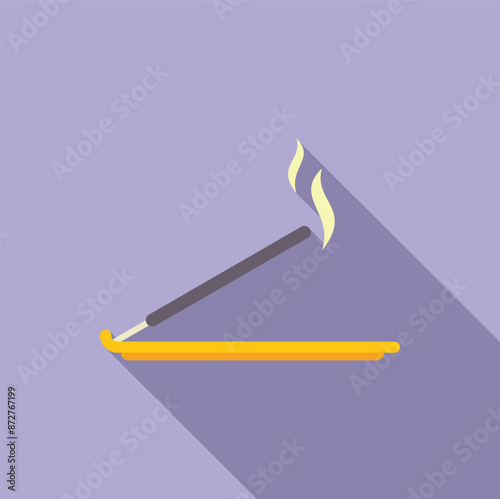 Incense stick is releasing fragrant smoke, creating a peaceful and serene ambiance