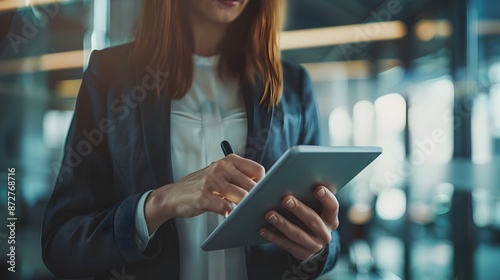 Businesswoman Digitally Sig...