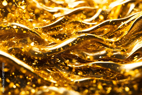 Abstract Gold Texture with Shiny Particles